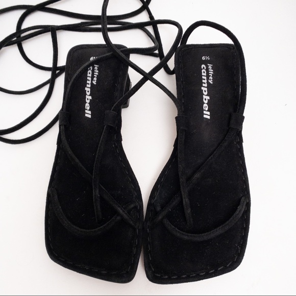 JEFFREY CAMPBELL Kaine Wraparound Tie Sandal Black Size 6.5 - Picture 4 of 9